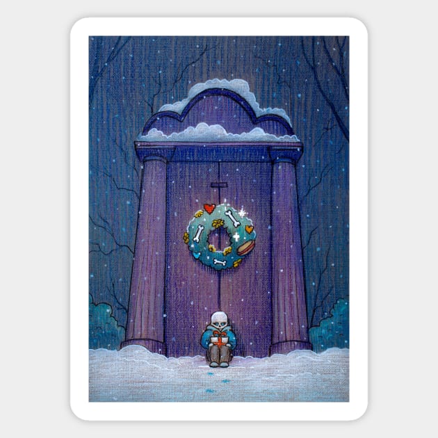 Undertale Christmas Door Sticker by illustore